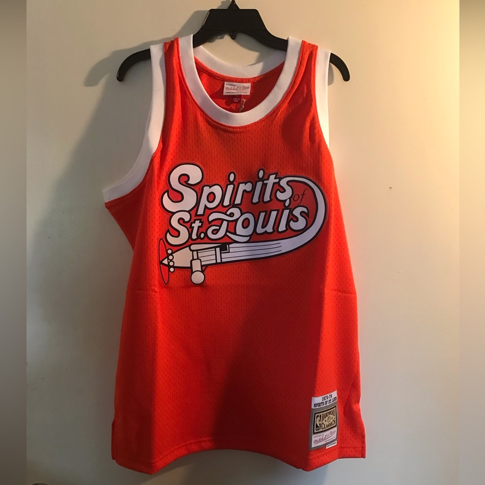 Large Spirits of St. Louis ABA NBA hardwood classic jersey New orange retro